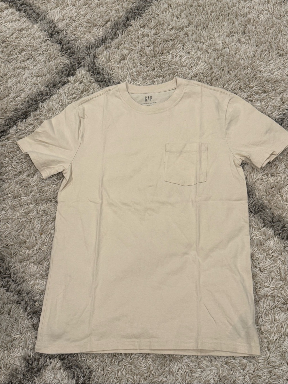 GAP Men's Crewneck Pocket Tee in Light Beige